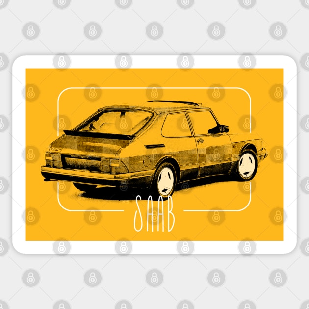 Saab 900 Retro Design Sticker by DankFutura